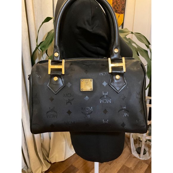 ♦️♦️ AUTHENTIC BLACK MCM BOSTON TOTE - Picture 11 of 13